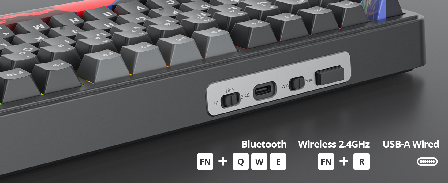 75% wireless mechanical gaming keyboard