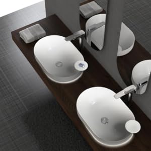 ELLAI Polaris Oval Bathroom Vessel Sink Drop In Sink White