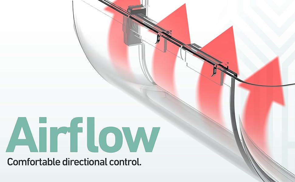 airflow redirecting air vent deflector with arrows pointing up