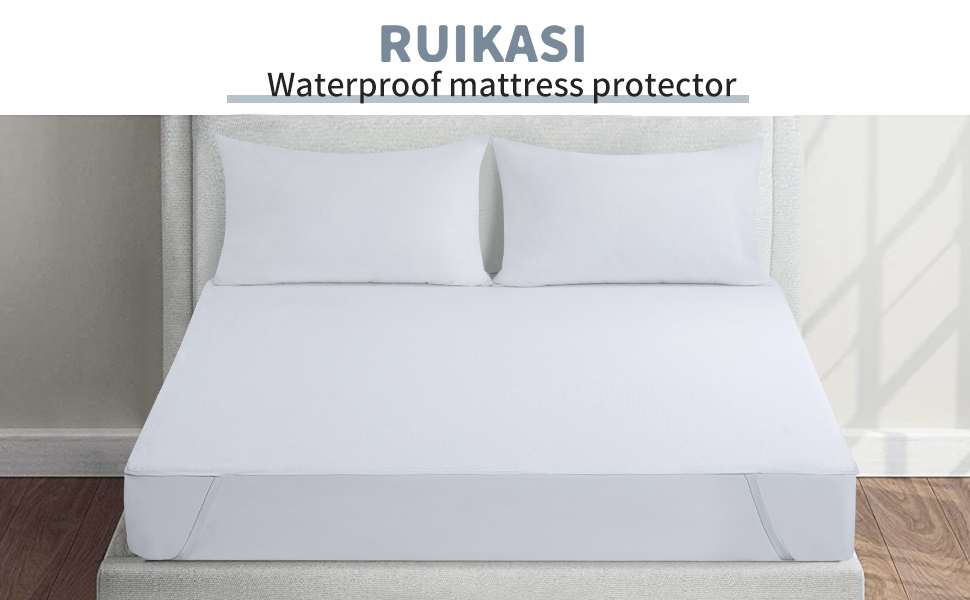 RUIKASI Waterproof Mattress Protector Super King Terry Towel OEKOTEX Mattress Protector