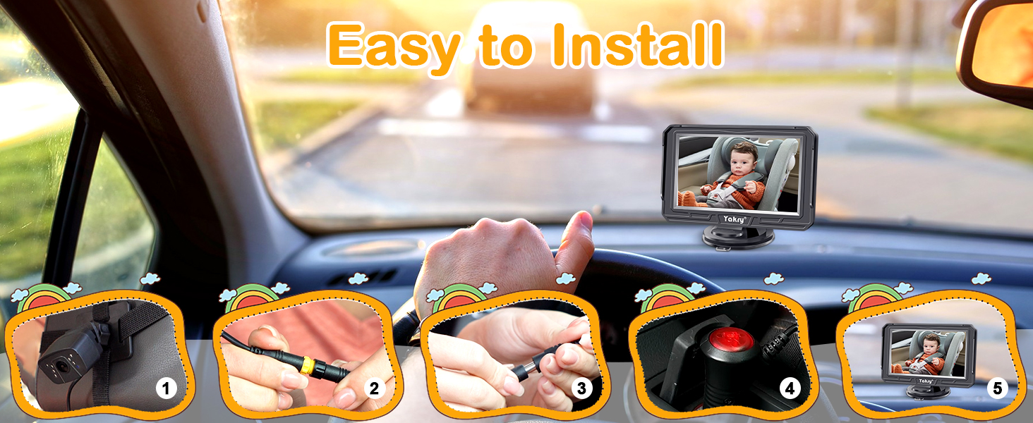 baby car camera for 2 kids