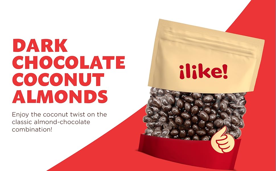 Dark Chocolate Coconut Covered Almonds Candy, 2Pound Pack