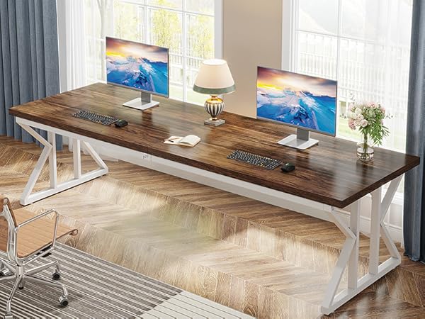 Amazon.com: Tribesigns 78.7 Inches Long Computer Desk, Two