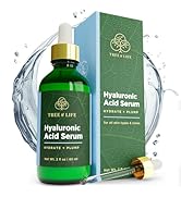 Tree of Life Hyaluronic Acid Serum for Face Anti Aging, Fine Lines, Dark Spots, & Dry Skin - 2 Fl...