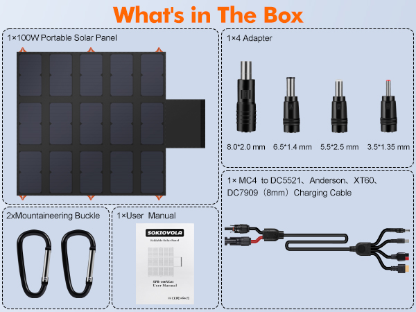 sola　VO2セット　MO1セット Amazon.com : SOKIOVOLA 100W Portable Foldable Solar Panel 20V