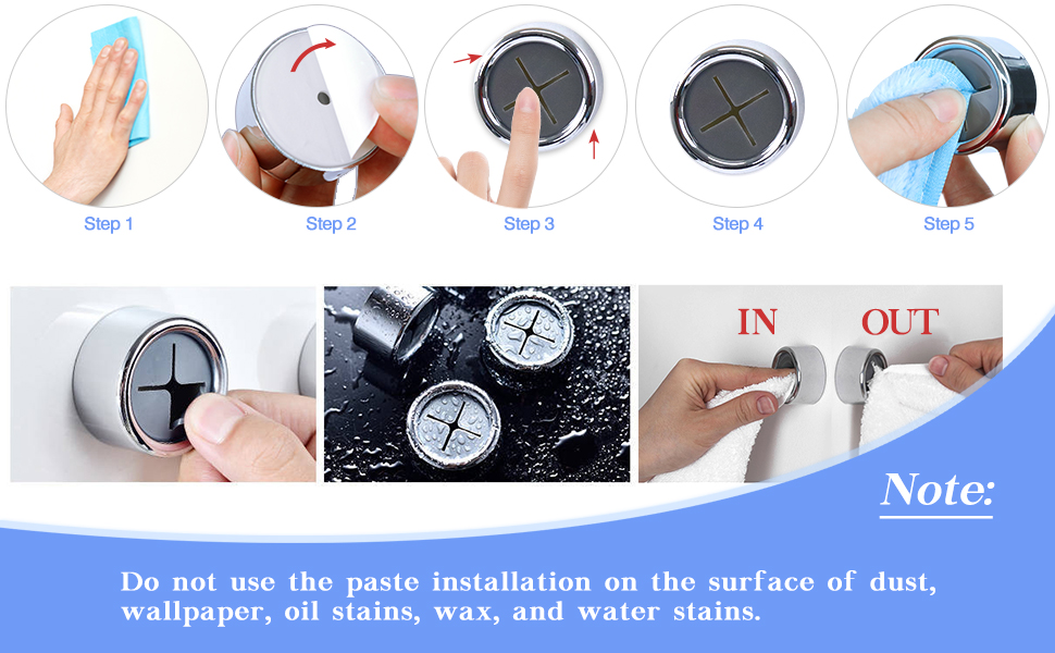 Redamancy 4 Pcs Tea Towel Holders, SelfAdhesive Round Towel Holder