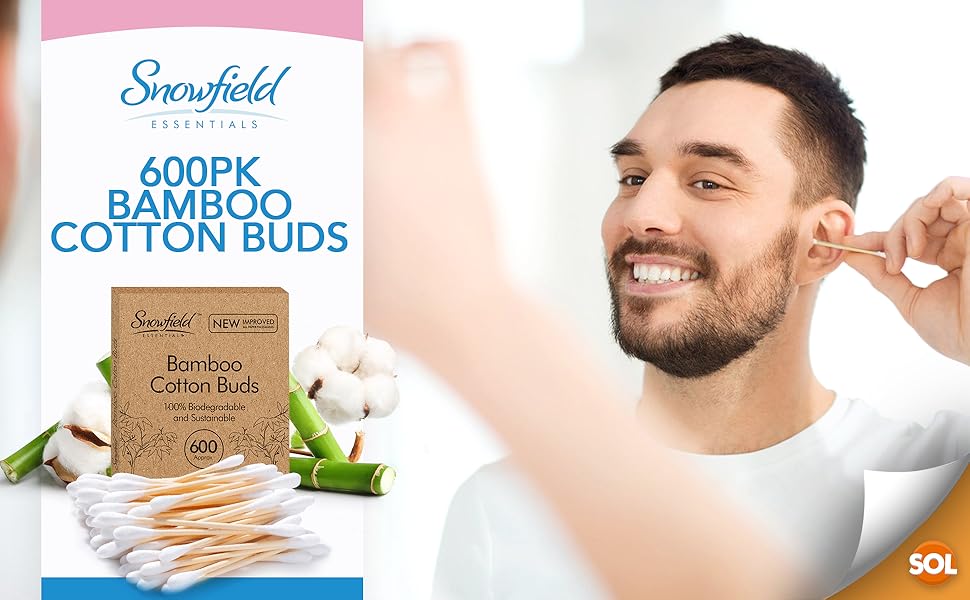 600PCS Bamboo Cotton Buds Cotton Buds Biodegradable Cotton Ear Buds