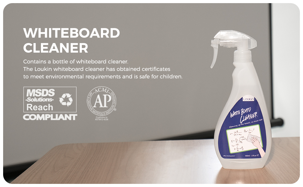 loukin NonToxic Whiteboard Cleaner, 17oz Dry Erase Board