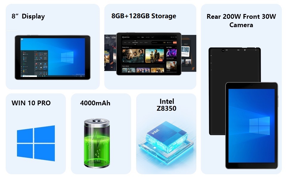 Amazon.com: HONGSAMDE 8 Inch Windows10 Tablet PC, Windows 10