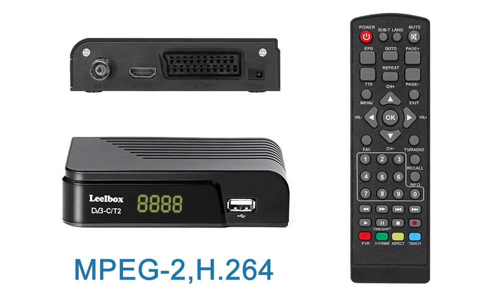 Kabel Receiver DVBC/DVBT2 Digitaler terrestrischer Decoder, Combo