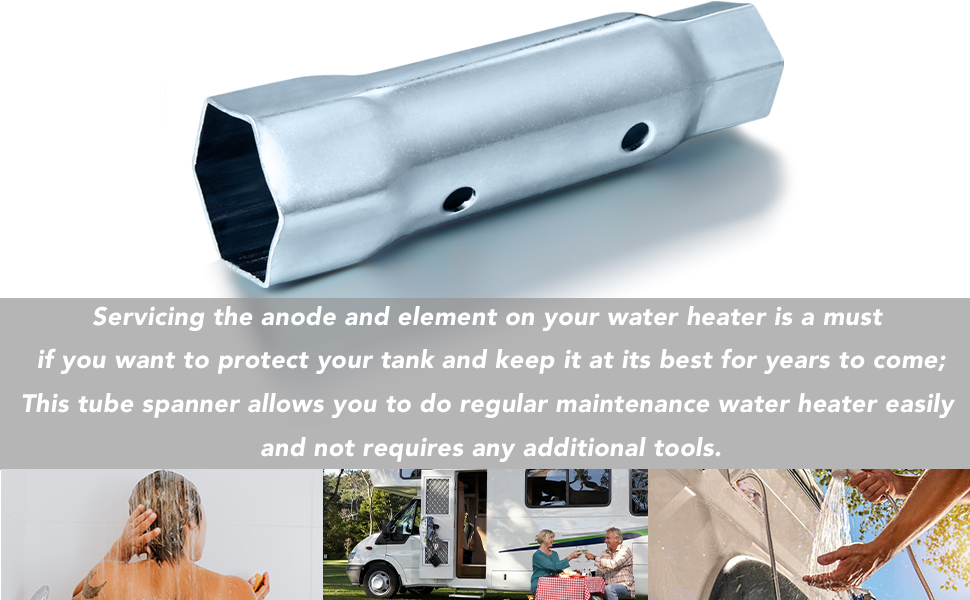 RV Water Heater Element Wrench Socket, Dual Hex Wrench