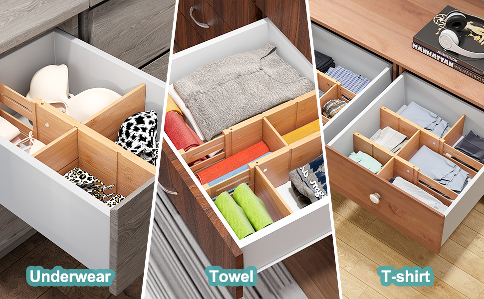 Vriccc 8 Pack Drawer Dividers, Stackable IN Deep Drawers