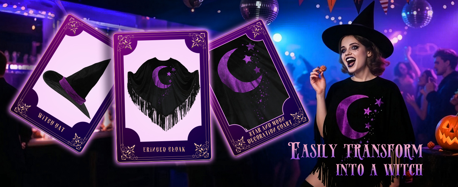 witch hat and cape