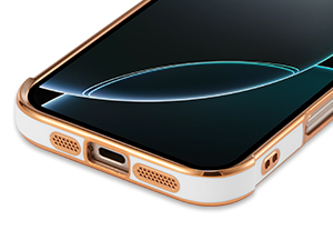 ZTOFERA Compatible with iPhone 16 Pro Max (6.9") Case for Girls Women, Flexible Soft Silicone Protective Phone Case with Cute Love Heart Pattern Plated Edging Shockproof Bumper Cover, White 17 iPhone 16 Pro Max case perfect cutouts