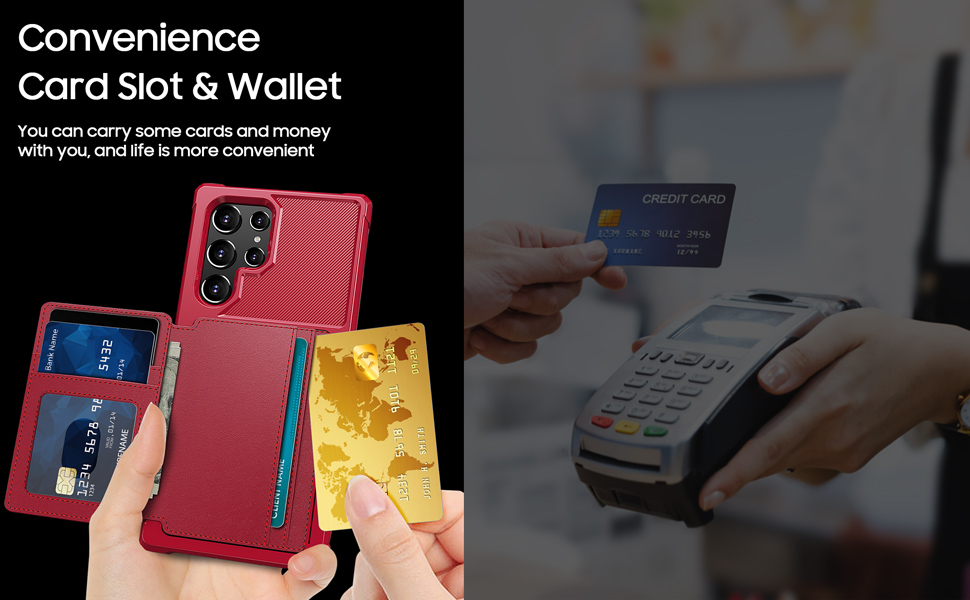 CENMASO Case for Samsung Galaxy S23 Ultra Case, Wallet Shockproof Soft