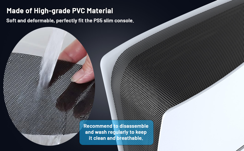 8 in 1 Dust Cover Net for PS5 Slim with Dust Plugs, PS5