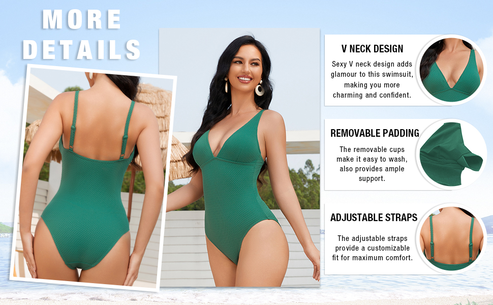 V Neck Bathing Suit Monokini