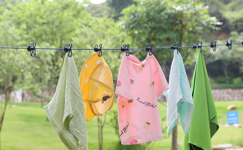 Fiezkaa Retractable Portable Clothesline for Travel, Camping, Outdoor Home & Kitchen