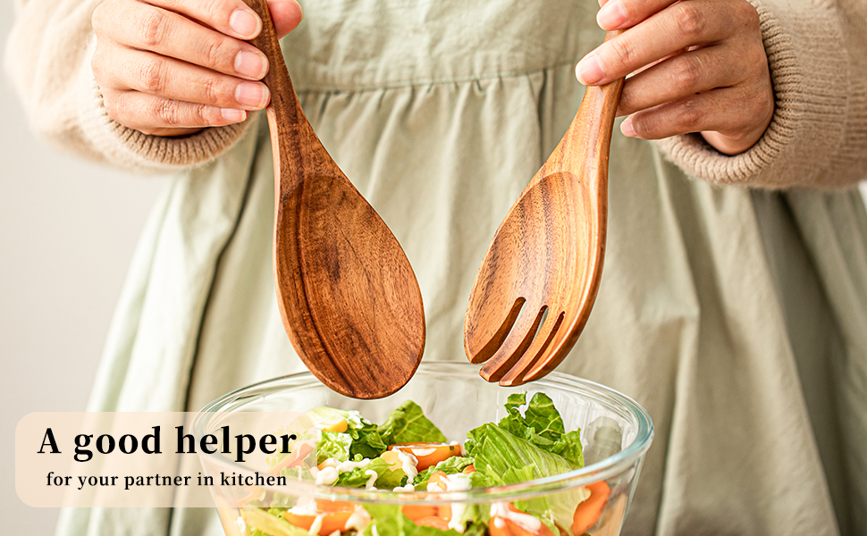 Wooden Salad Tongs
