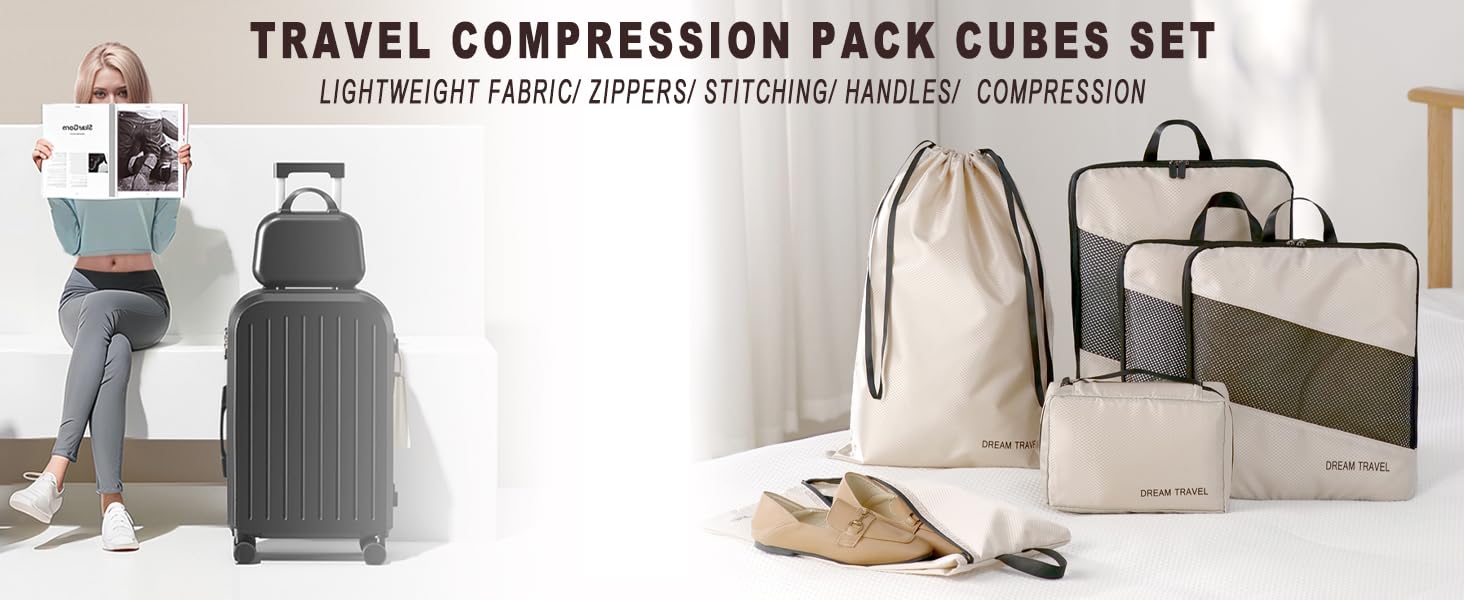 Travel compression pack cube