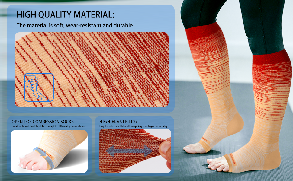 Open toe compression socks