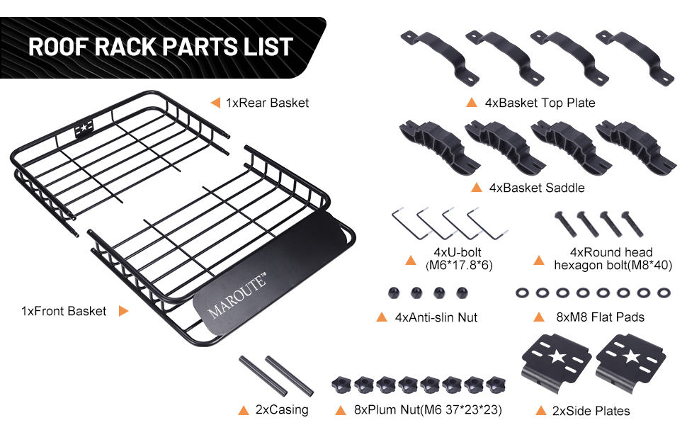 ROOF RACK PARTS LIST