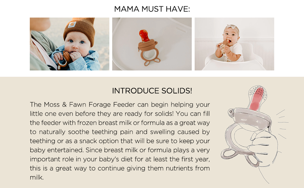Moss & Fawn Forage Feeder baby food baby teether silicone baby feeding set