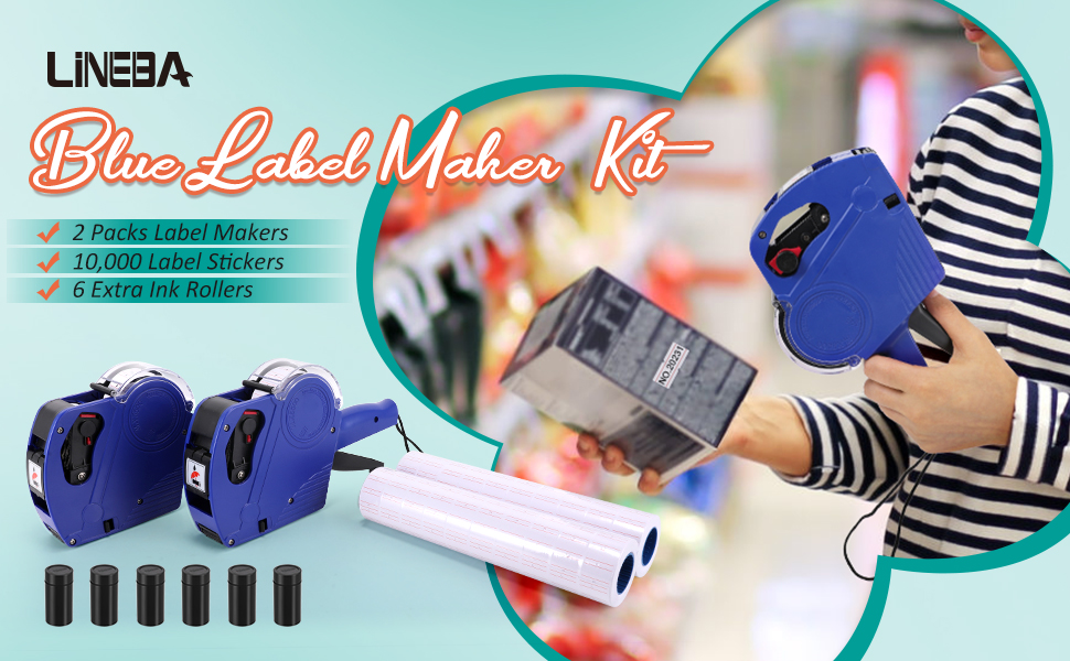 Lineba Price Gun Machine, 2 Packs MX5500 Pricing Tag Guns