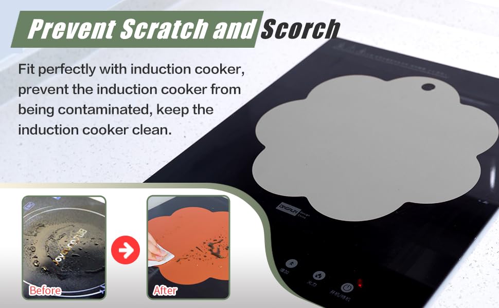 Protection Mat for Induction Cooktop 2 pcs Grey 10inches