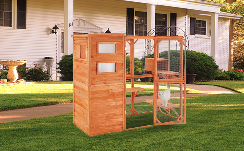 GTQuality Large Cat Catio, Outdoor Cat Enclosure for
