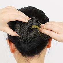 Make a circle around the top of the ponytail.