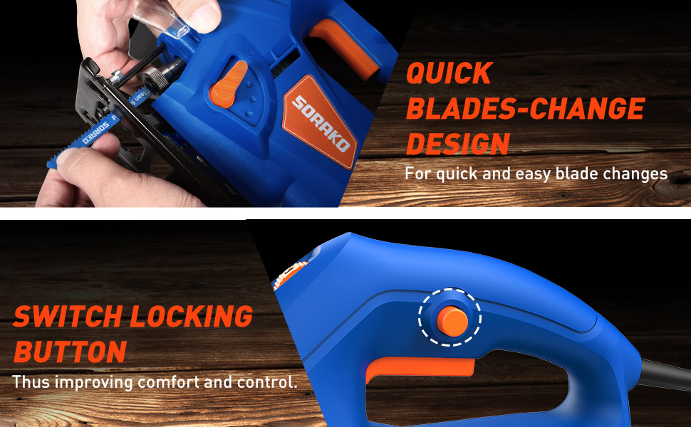 SORAKO Jigsaw, 5.0Amp Jig Saw Tool Corded Electric Power