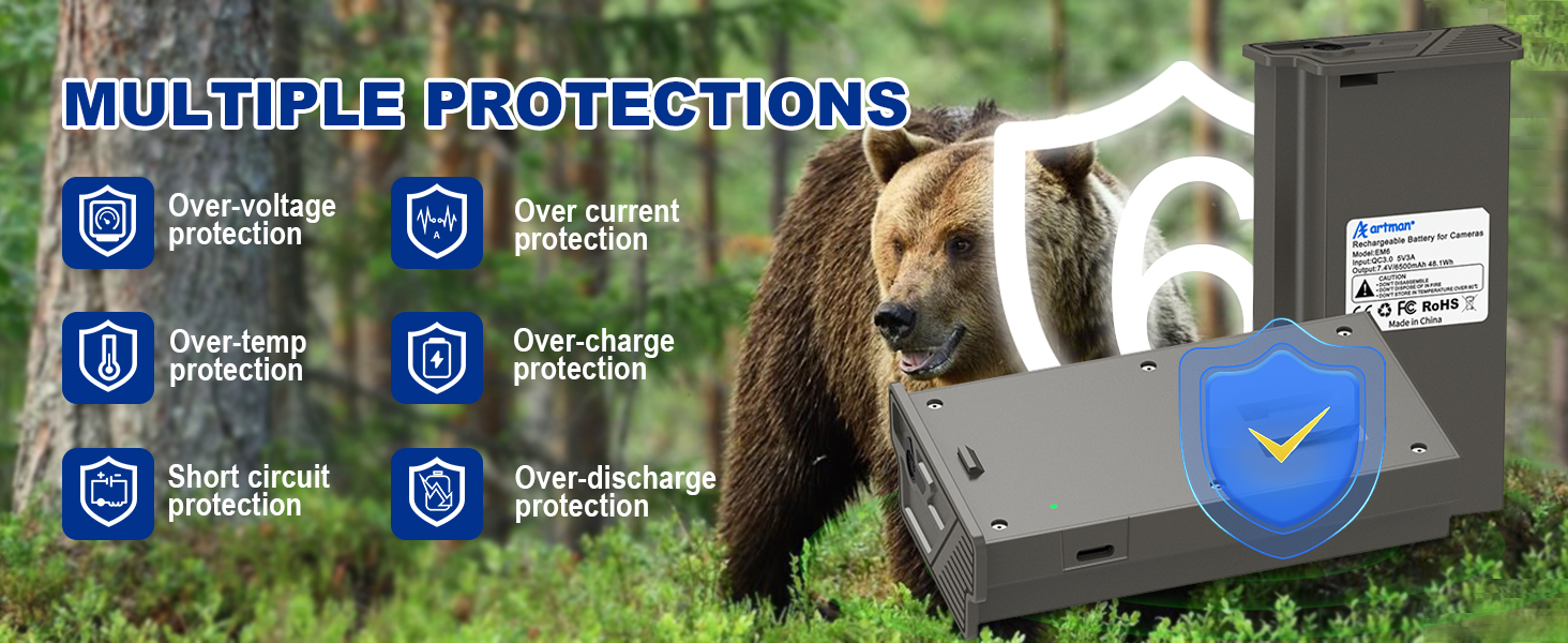 Artman Hunting Camera Rechargeable Lipo Lithium Battery