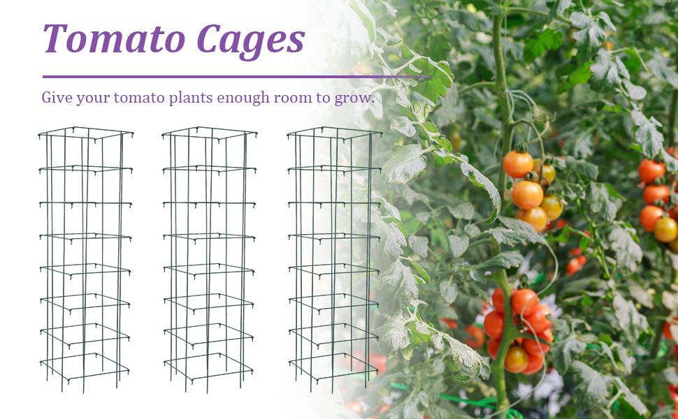 CEED4U 3 Packs 65 Inches Square Tomato Cages Tomato