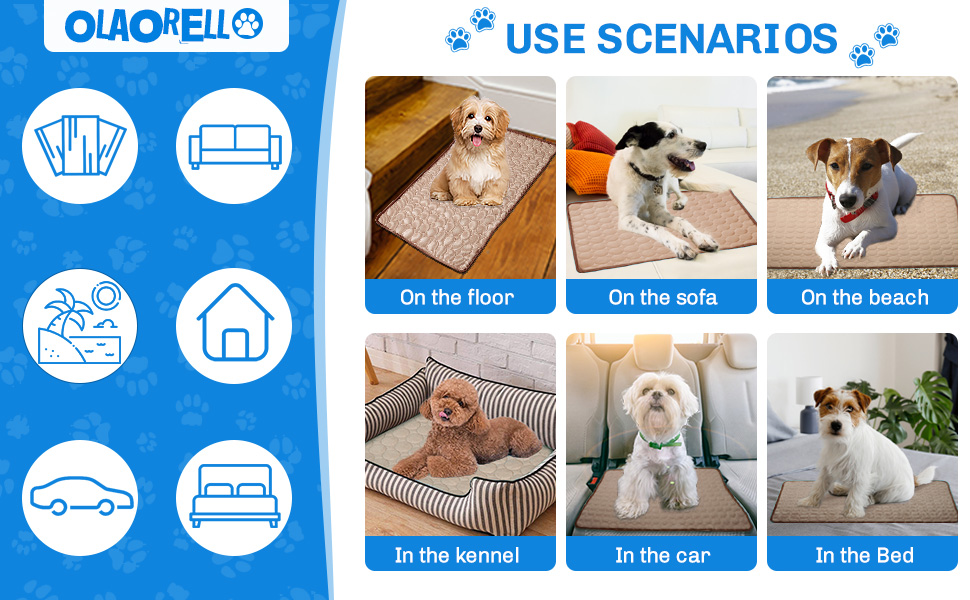 Olaorell Dog Cooling Mat, Pet SelfCooling Pad for Dogs