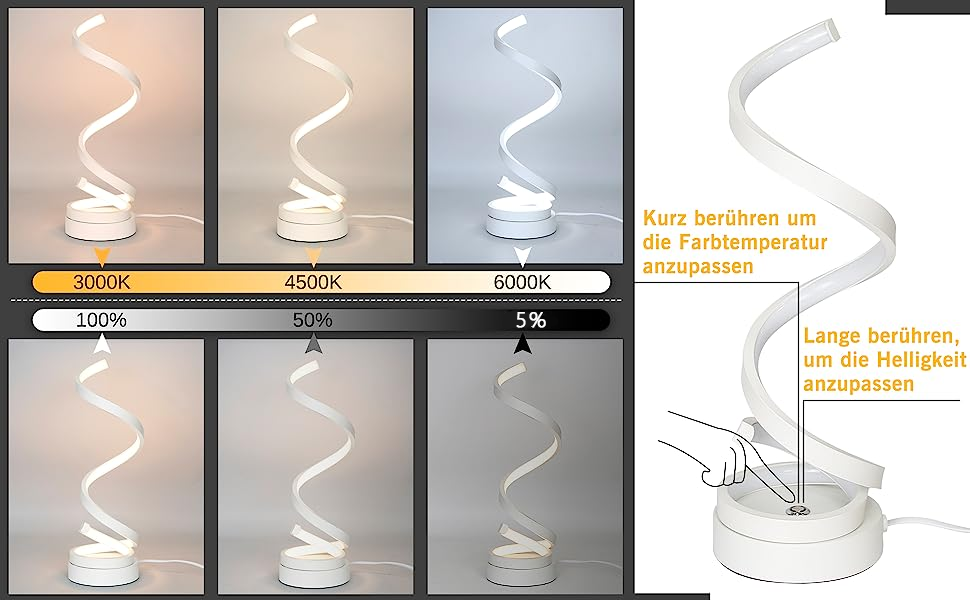 nachttischlampe touh dimmbar