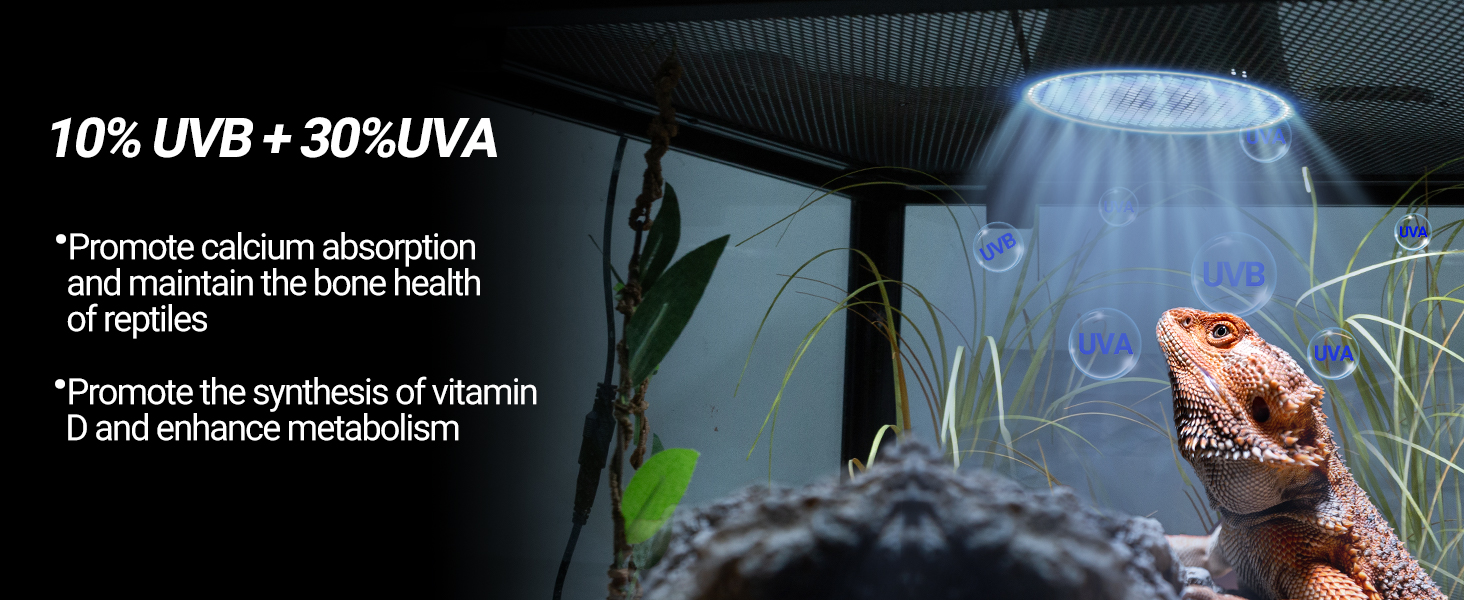 SUKEOPET UVB Reptile Light with Dimming