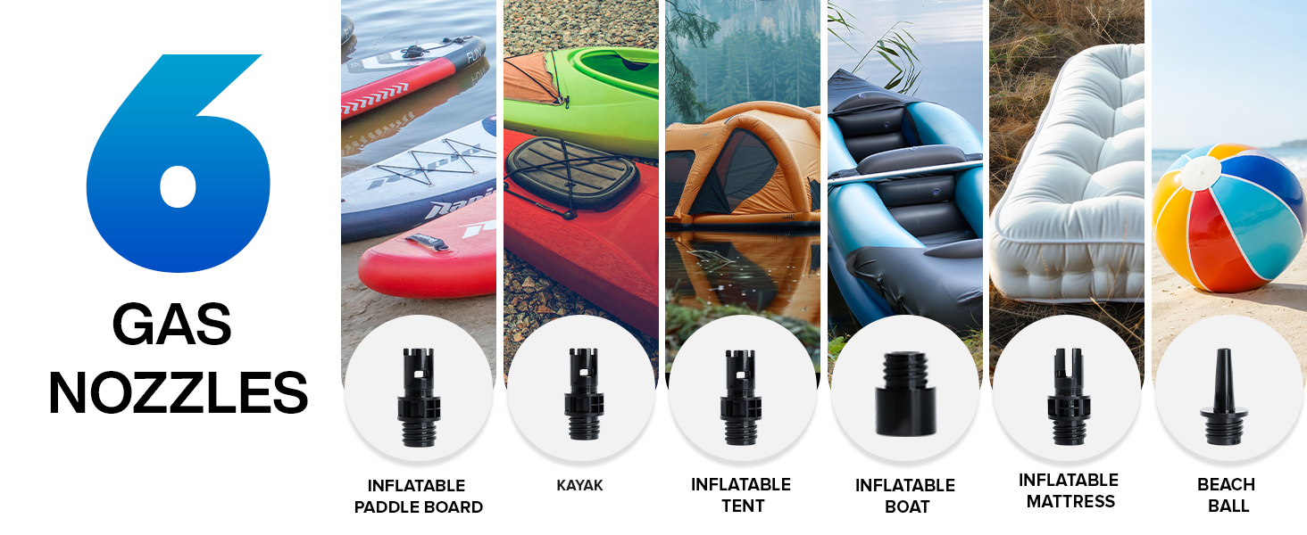 Versatile 20 PSI electric pump for paddle boards and kayaks and Tent