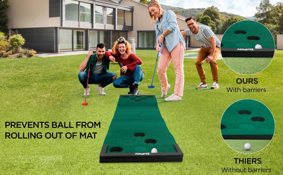 Golf Pong Putting Game Mini Golf Course Set with Golf Beer