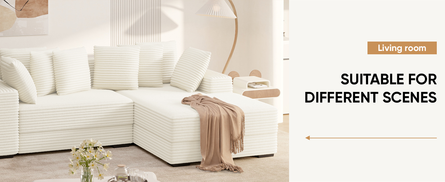 Luxanimarion 111‘’ Modular Chaise Sofa Couch