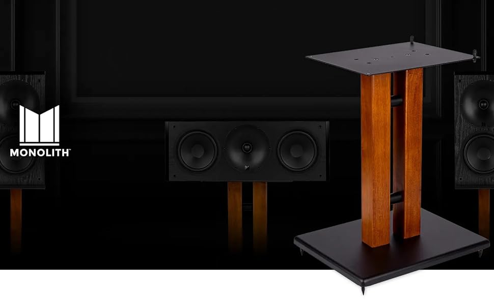 Monolith 18in Cherry Wood Speaker Stand with Adjustable Top