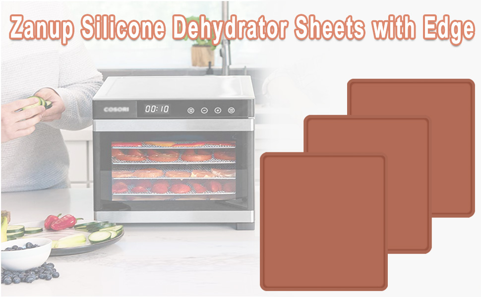 Zanup 3 Pcs Edge Silicone Dehydrator Sheets Mats for