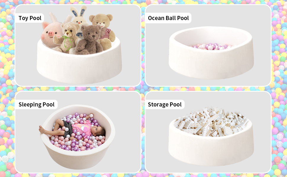 MEOGETY Baby Foam Ball Pits for Toddlers Kids, Extra Larger
