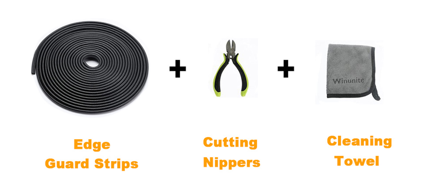 Winunite 324/5Ft Car Door Edge Guards No Glue Black Universal Fit