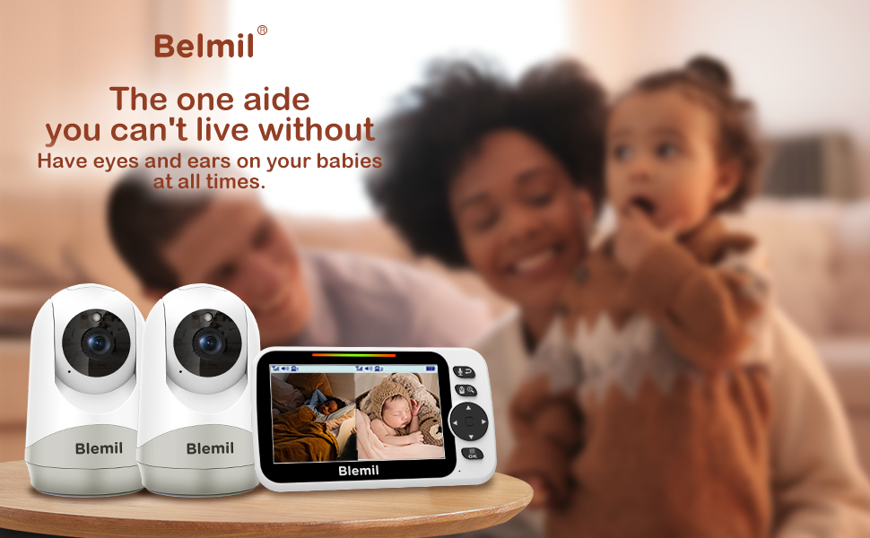 Blemil Baby Monitor, 5" Large SplitScreen Video Baby