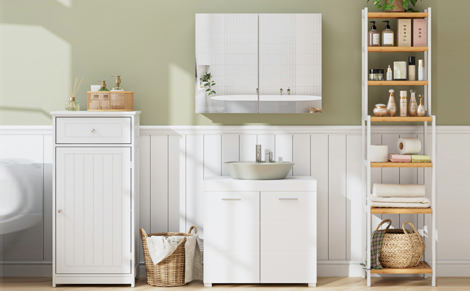 FOREHILL Bathroom Storage Unit Slim Bathroom Free Standing