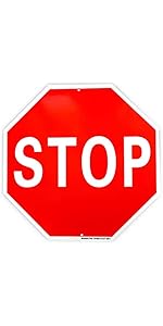 STOP アルミサイン Amazon.com : Stop Sign, Street Traffic Warning Reflective