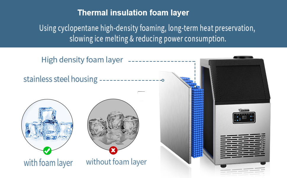 ANBULL 132LBS/24H Commercial Ice Maker Machine with Ice