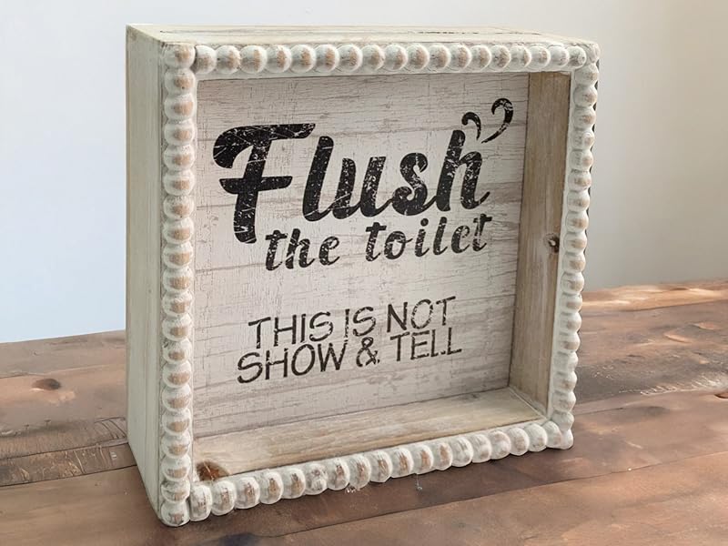 Bathroom Decor Funny Signs, Farmhouse Kids Guest Master