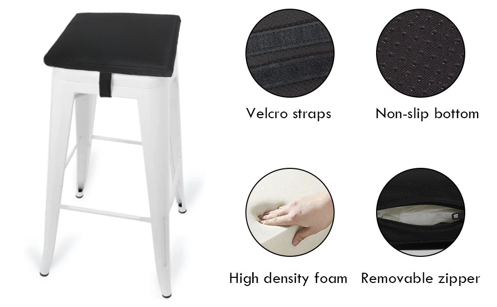 GUEGLSA Outdoor Bar Stool Cushions Square 14 Inch,Non Slip